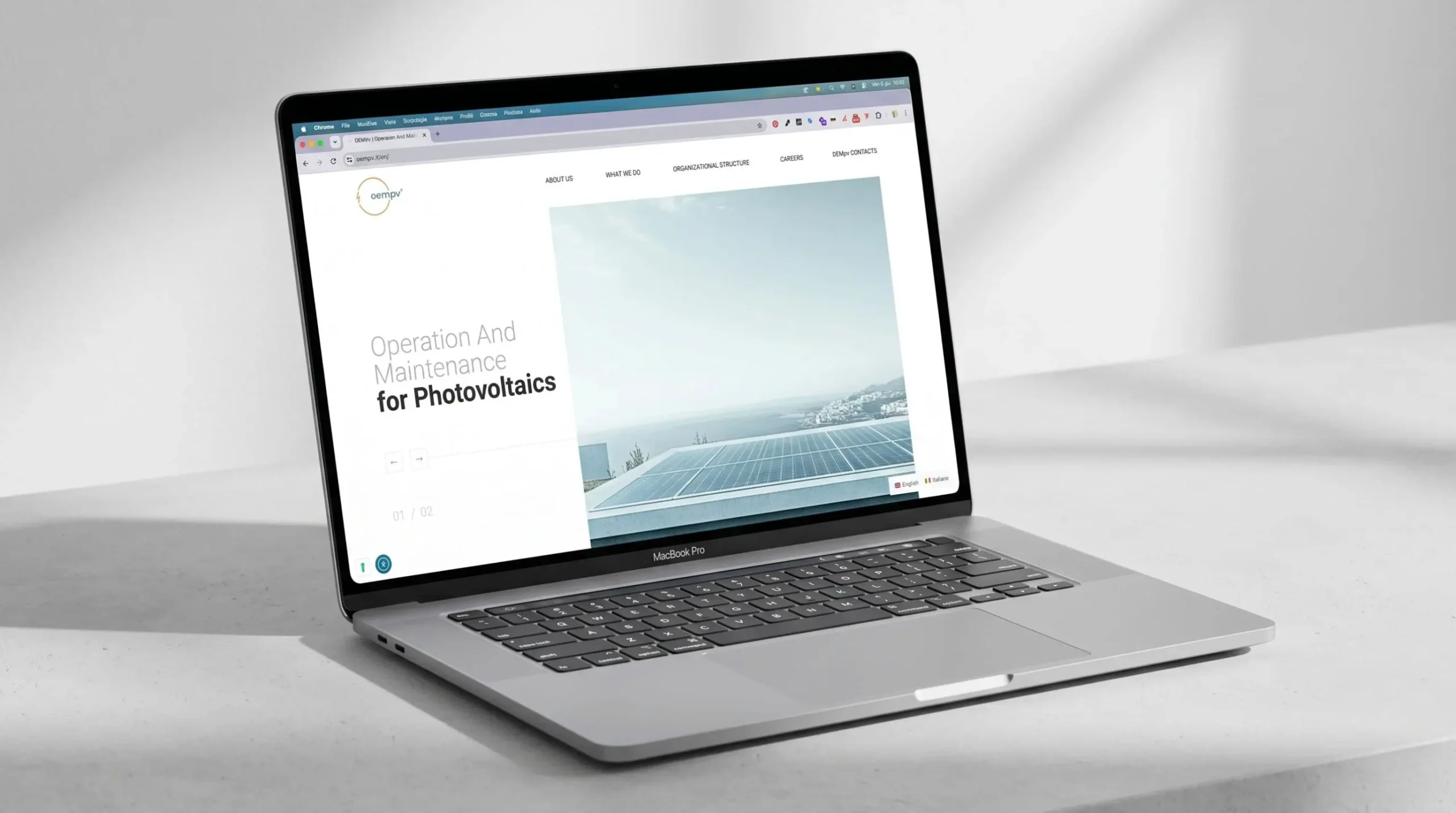 homepage-sito-web OEMpv-gestione-manutenzione-impianti-fotovoltaici-utility-scale